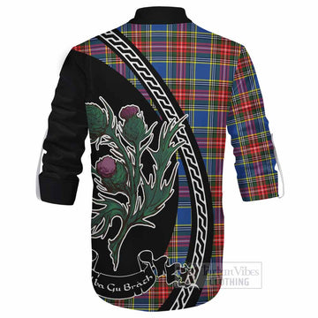 Bethune Family Crest Tartan Ghillie Shirt Alba Thistle Inspired