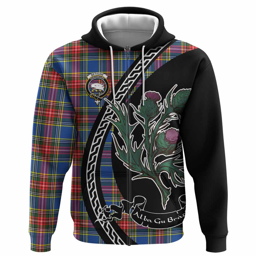 Bethune Family Crest Tartan Hoodie Alba Thistle Inspired - Tartan Vibes Clothing