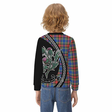 Bethune Family Crest Tartan Kid Knitted Sweatshirt Alba Thistle Inspired - Tartan Vibes Clothing