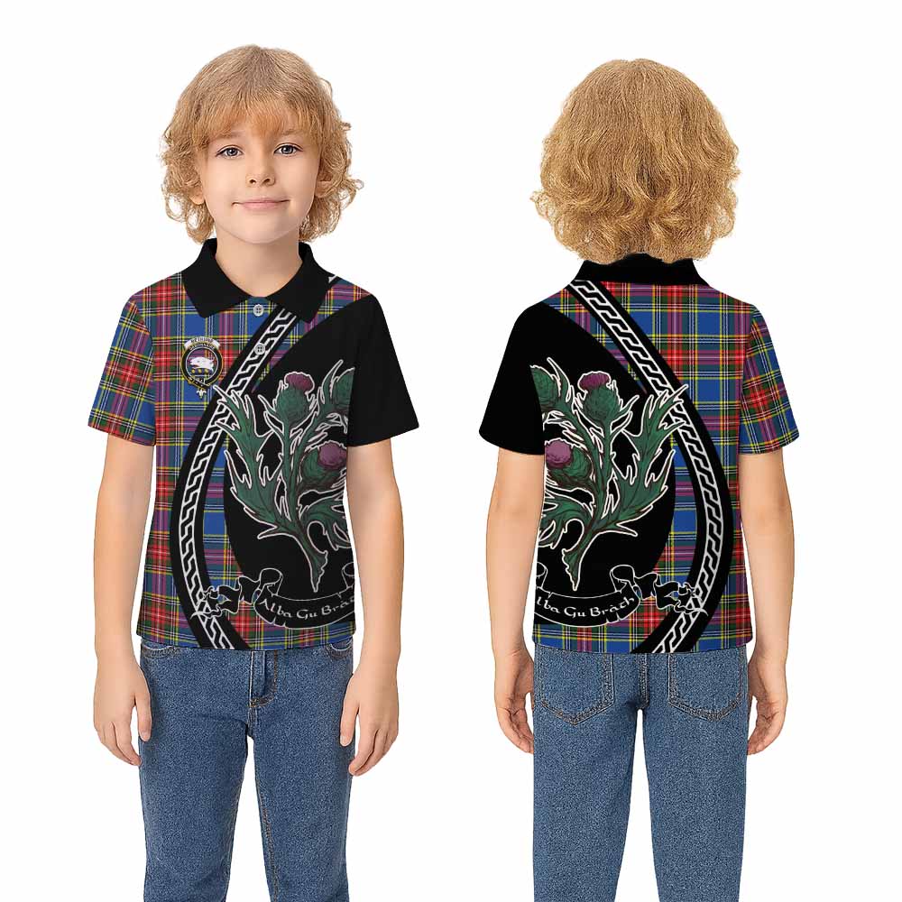 Bethune Family Crest Tartan Kid Polo Shirt Alba Thistle Inspired - Tartan Vibes Clothing