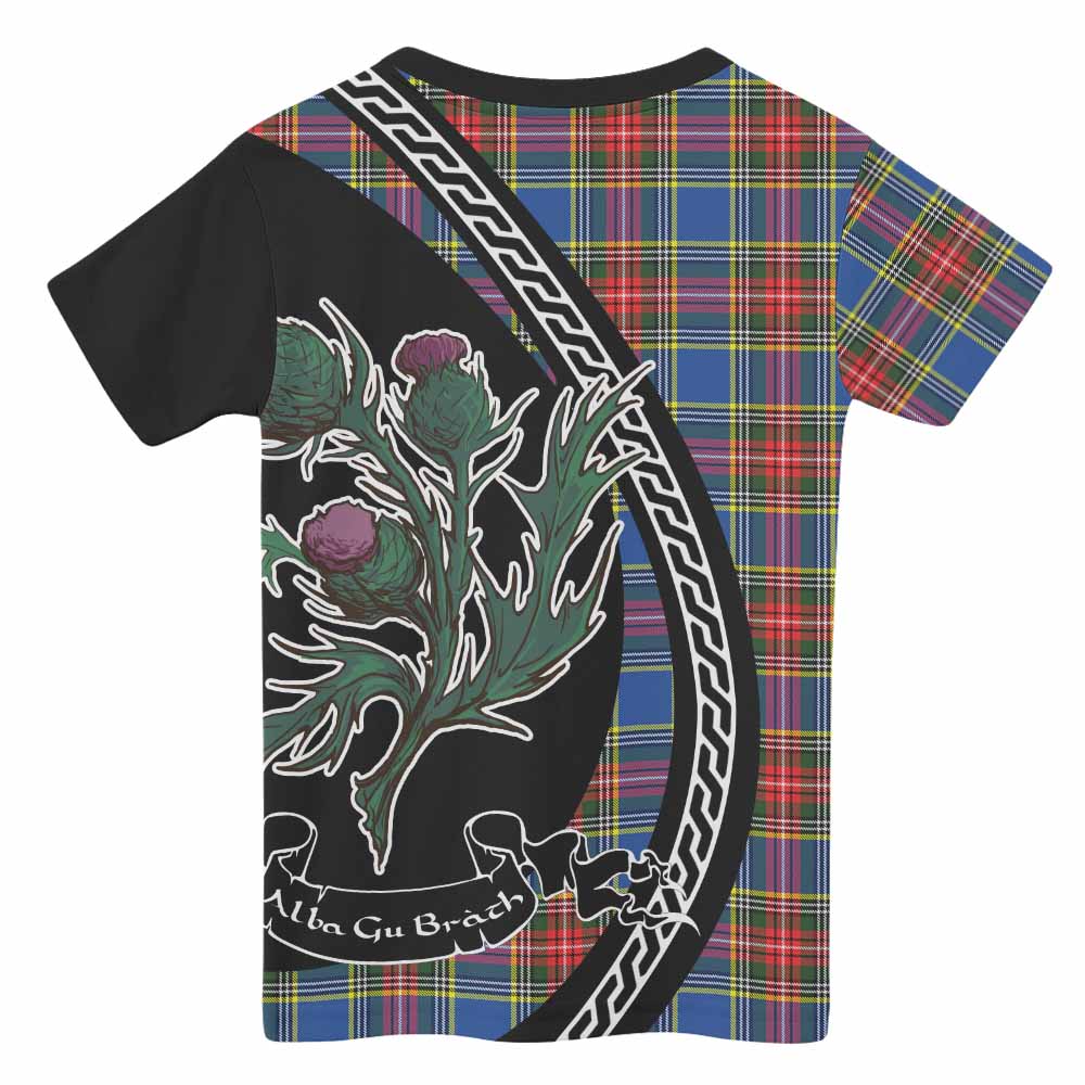 Bethune Family Crest Tartan Kid T-shirt Alba Thistle Inspired - Tartan Vibes Clothing