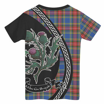 Bethune Family Crest Tartan Kid T-shirt Alba Thistle Inspired - Tartan Vibes Clothing
