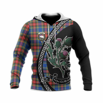 Bethune Family Crest Tartan Knitted Hoodie Alba Thistle Inspired