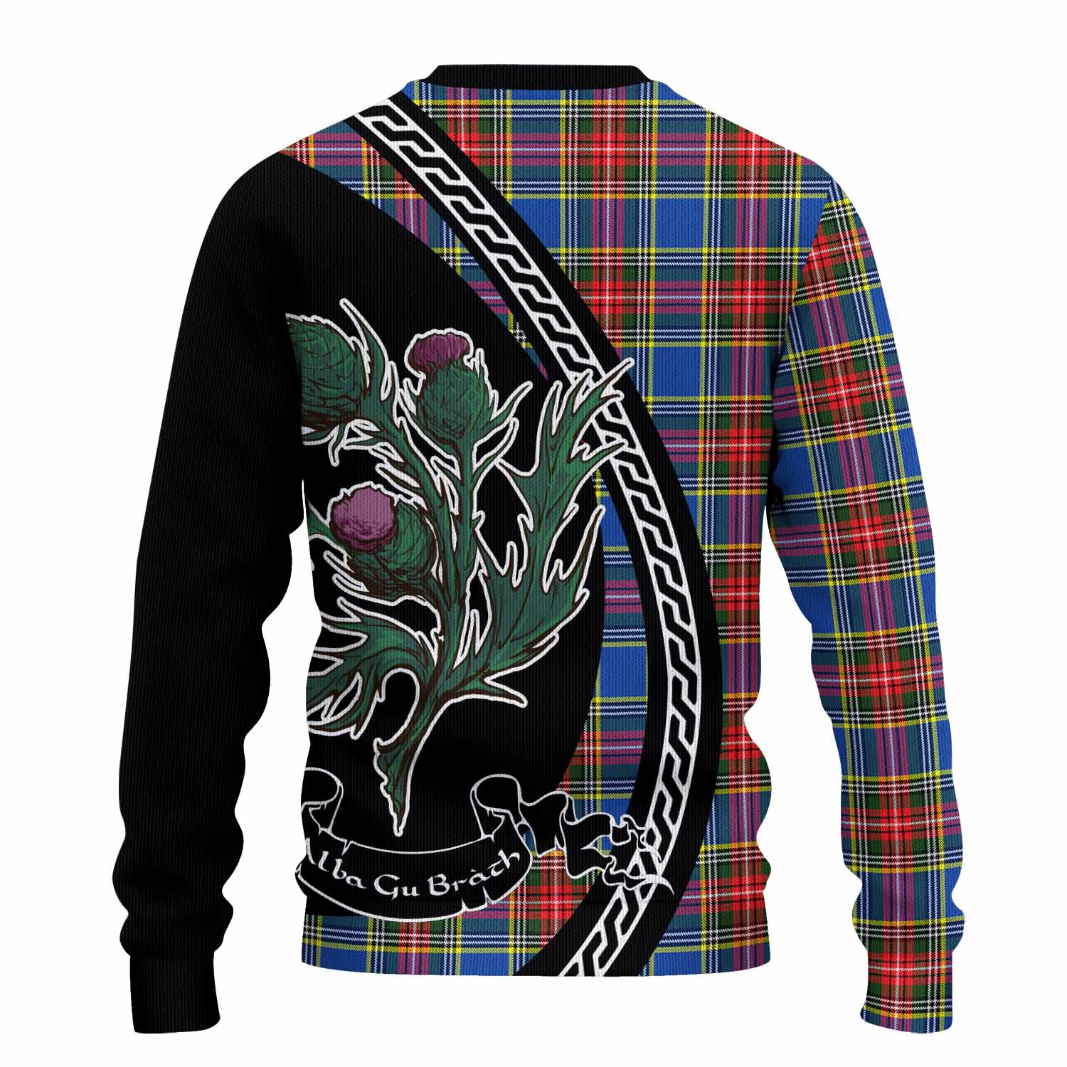 Bethune Family Crest Tartan Knitted Sweater Alba Thistle Inspired - Tartan Vibes Clothing