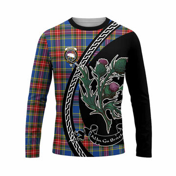 Bethune Family Crest Tartan Long Sleeve T-Shirt Alba Thistle Inspired - Tartan Vibes Clothing