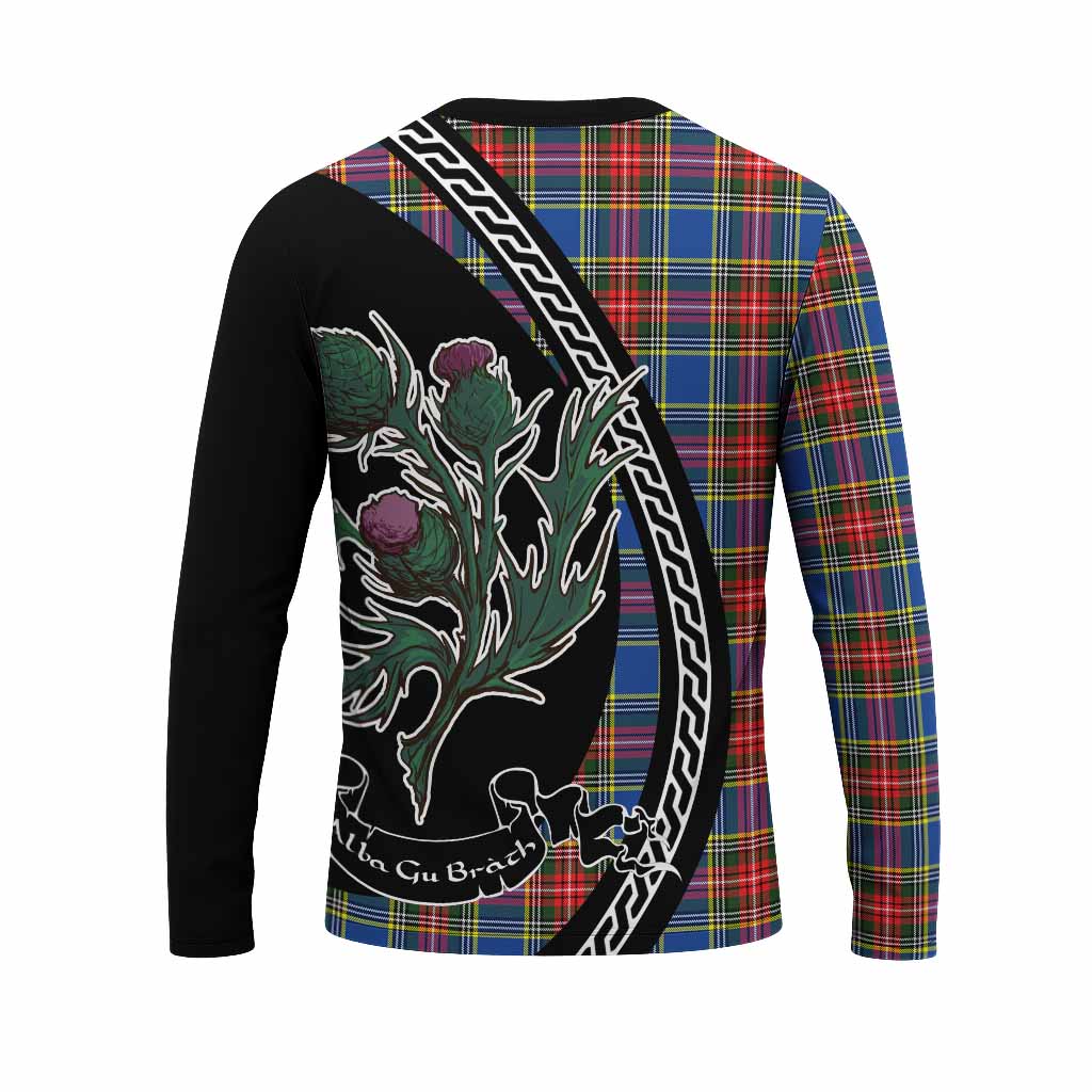 Bethune Family Crest Tartan Long Sleeve T-Shirt Alba Thistle Inspired - Tartan Vibes Clothing