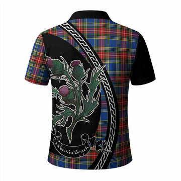Bethune Family Crest Tartan Polo Shirt Alba Thistle Inspired