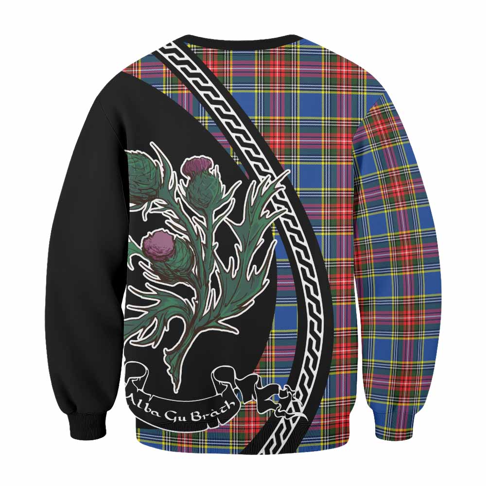 Bethune Family Crest Tartan Sweatshirt Alba Thistle Inspired - Tartan Vibes Clothing