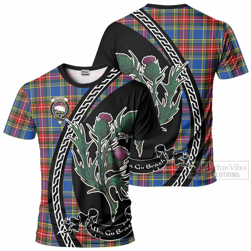 Bethune Family Crest Tartan T-Shirt Alba Thistle Inspired - Tartan Vibes Clothing