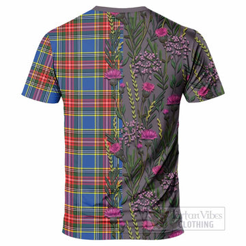 Bethune Family Crest Tartan T-Shirt Scottish Thistle Flower Pattern Half Style - Tartan Vibes Clothing