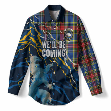 Bethune Scotland Tartan Women Casual Shirt WC2026 Football - We'll Be Coming