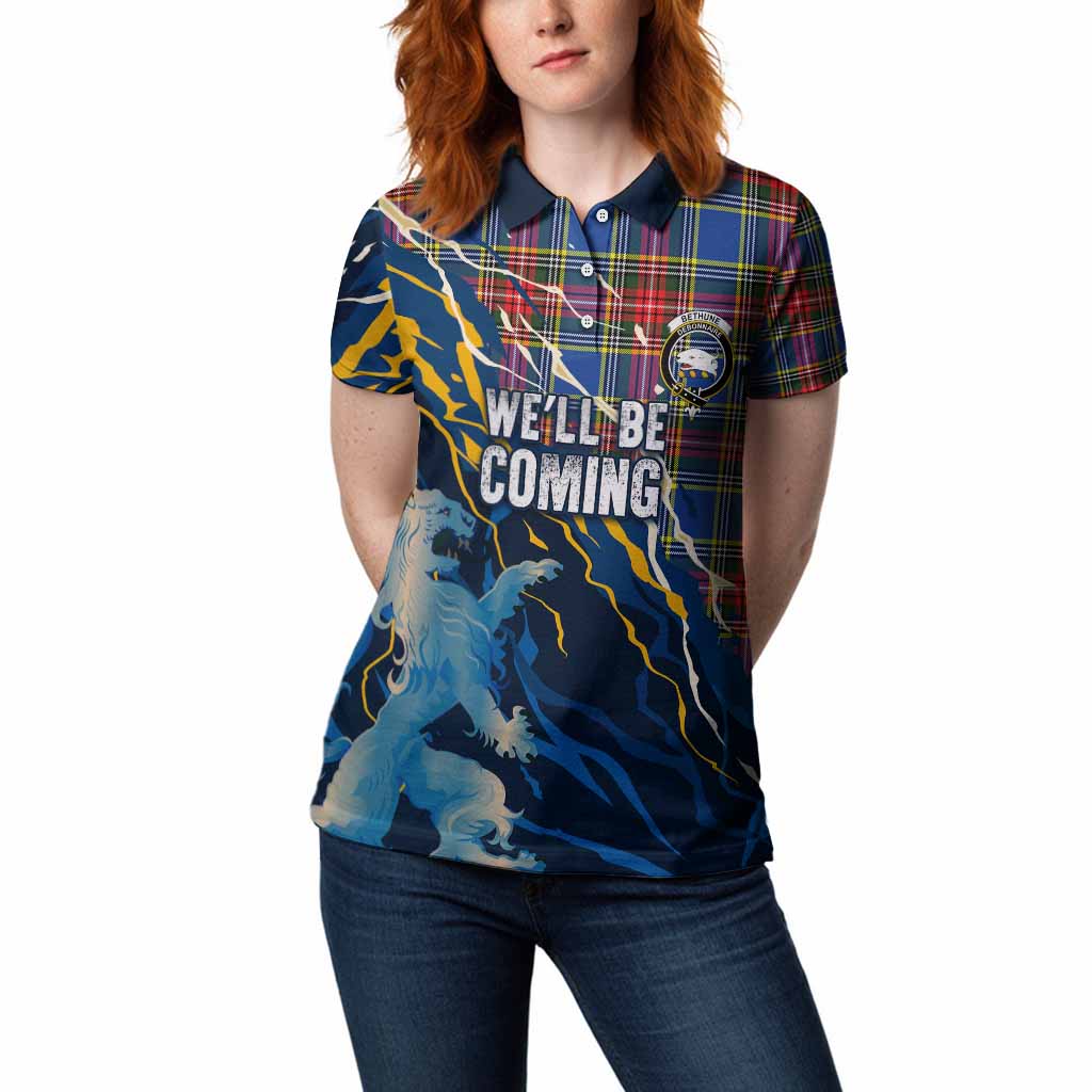 Bethune Scotland Tartan Women Polo Shirt WC2026 Football - We'll Be Coming