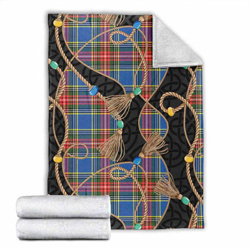 Bethune Scottish Tartan Twisted Ropes Stylized Blanket X-Large 59 x 79 inches 150 x 200 cm - Tartan Vibes Clothing