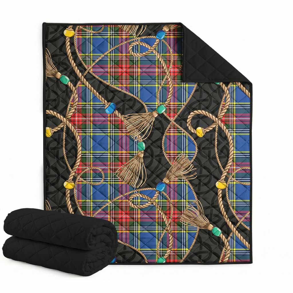 Bethune Scottish Tartan Twisted Ropes Stylized Premium Quilt Super King Quilt 91" x 110" - Tartan Vibes Clothing