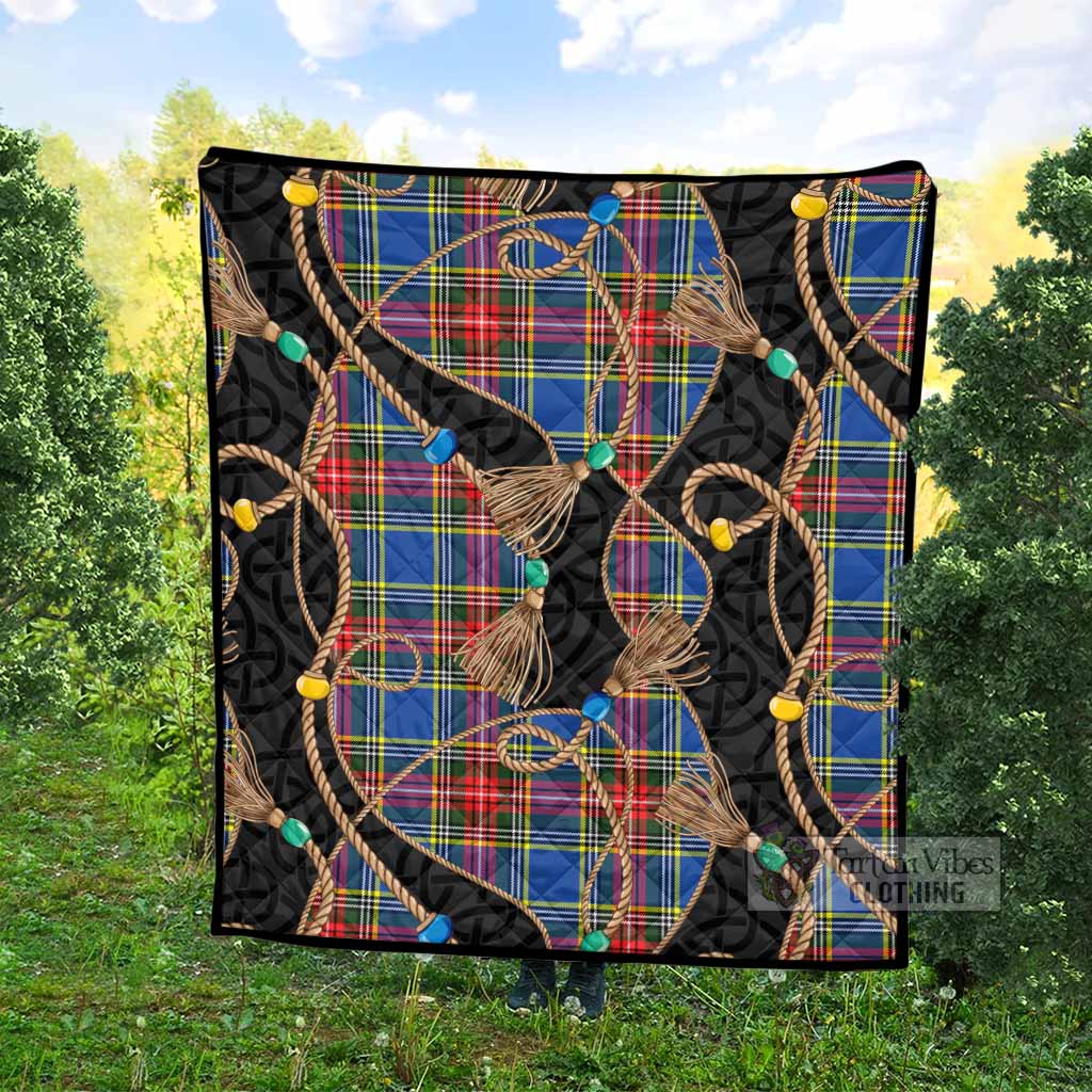 Bethune Scottish Tartan Twisted Ropes Stylized Premium Quilt - Tartan Vibes Clothing