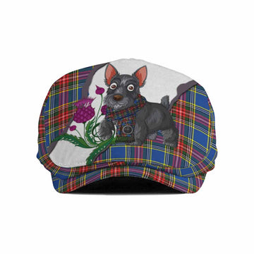 Bethune Scottish Terrier Tartan Flat Cap, Jeff Cap Thistle Heritage Art