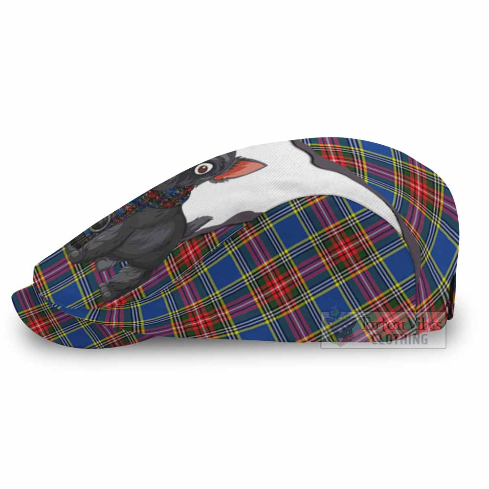 Bethune Scottish Terrier Tartan Flat Cap, Jeff Cap Thistle Heritage Art - Tartan Vibes Clothing