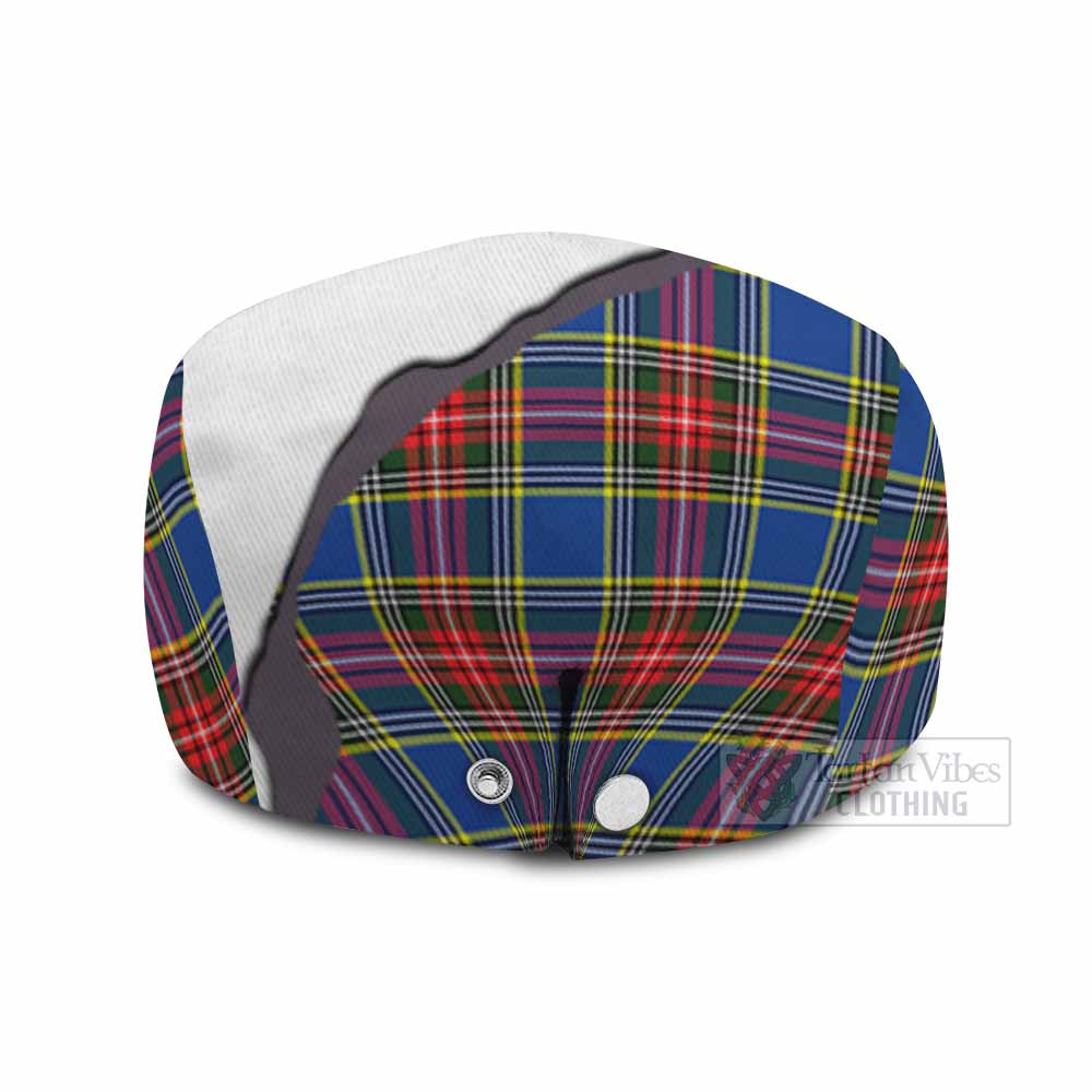 Bethune Scottish Terrier Tartan Flat Cap, Jeff Cap Thistle Heritage Art - Tartan Vibes Clothing