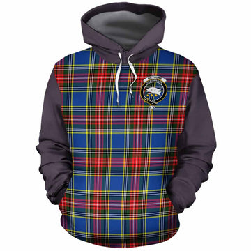 Bethune Tartan Accent Cotton Hoodie with Family Crest