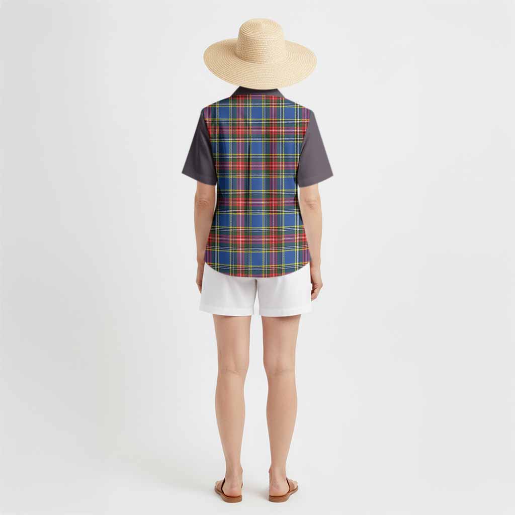 Bethune Tartan Accent Hawaiian Shirt with Family Crest