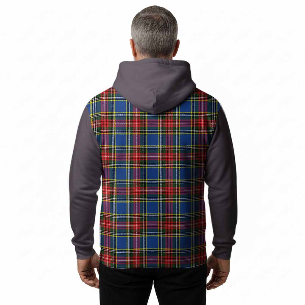 Bethune Tartan Accent Hoodie with Family Crest