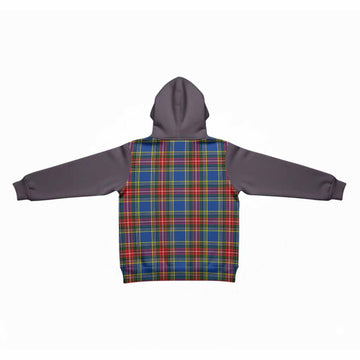 Bethune Tartan Accent Kid Hoodie with Family Crest