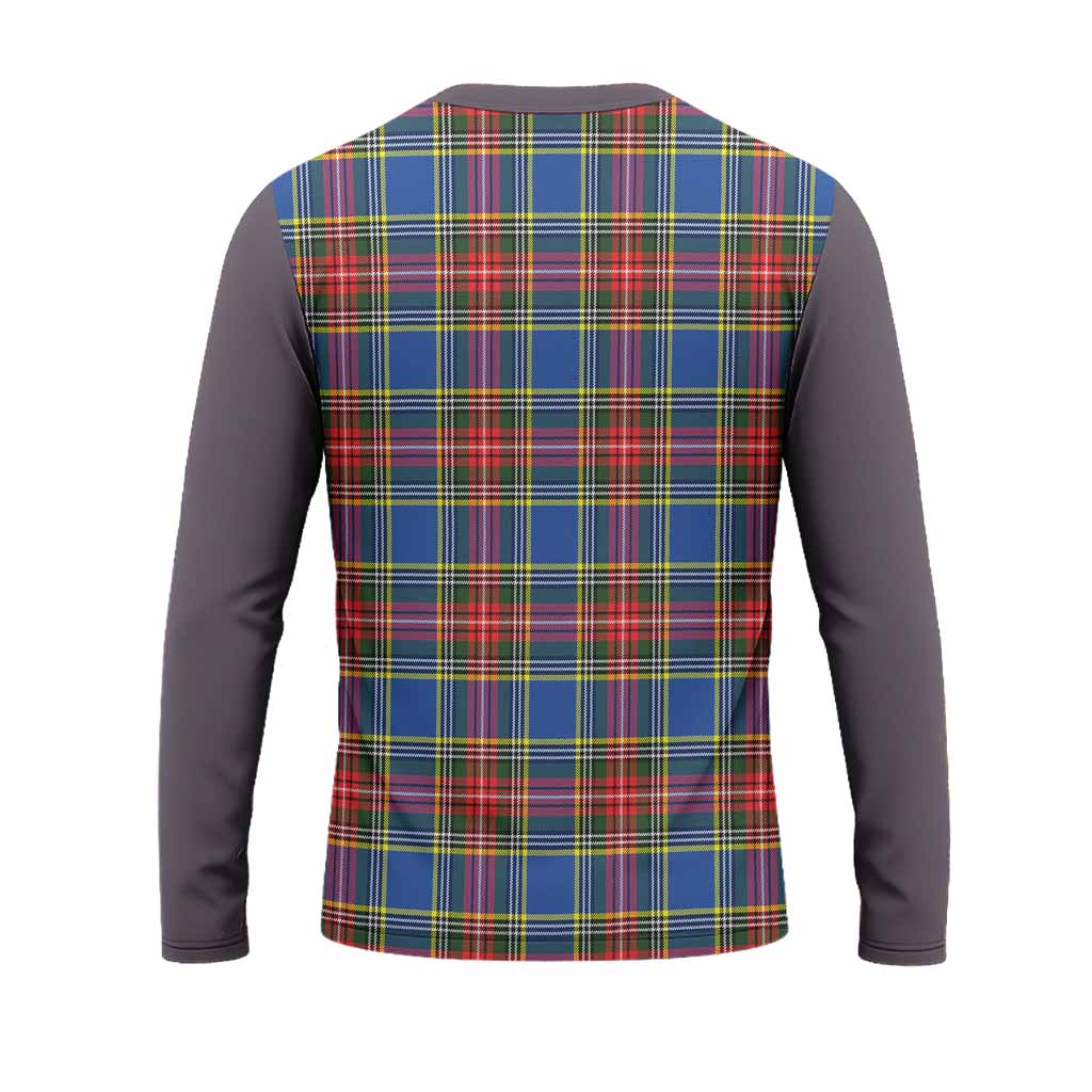 Bethune Tartan Accent Long Sleeve T-Shirt with Family Crest