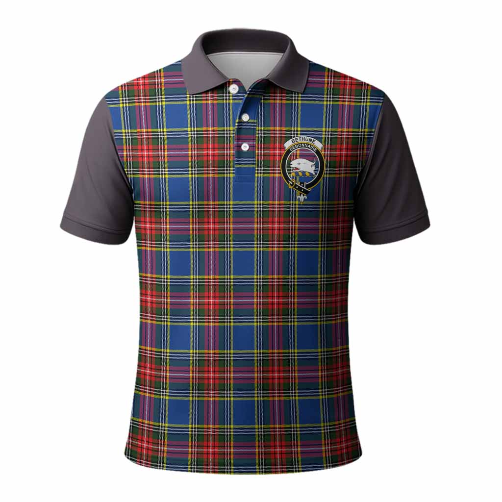 Bethune Tartan Accent Polo Shirt with Family Crest