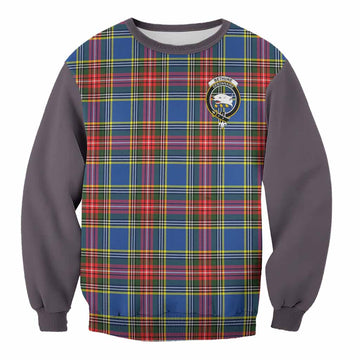 Bethune Tartan Accent Sweatshirt with Family Crest