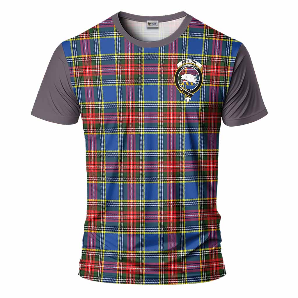 Bethune Tartan Accent T-Shirt with Family Crest
