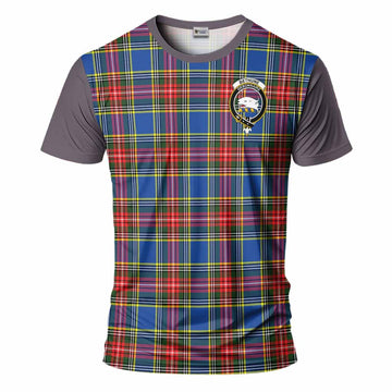 Bethune Tartan Accent T-Shirt with Family Crest