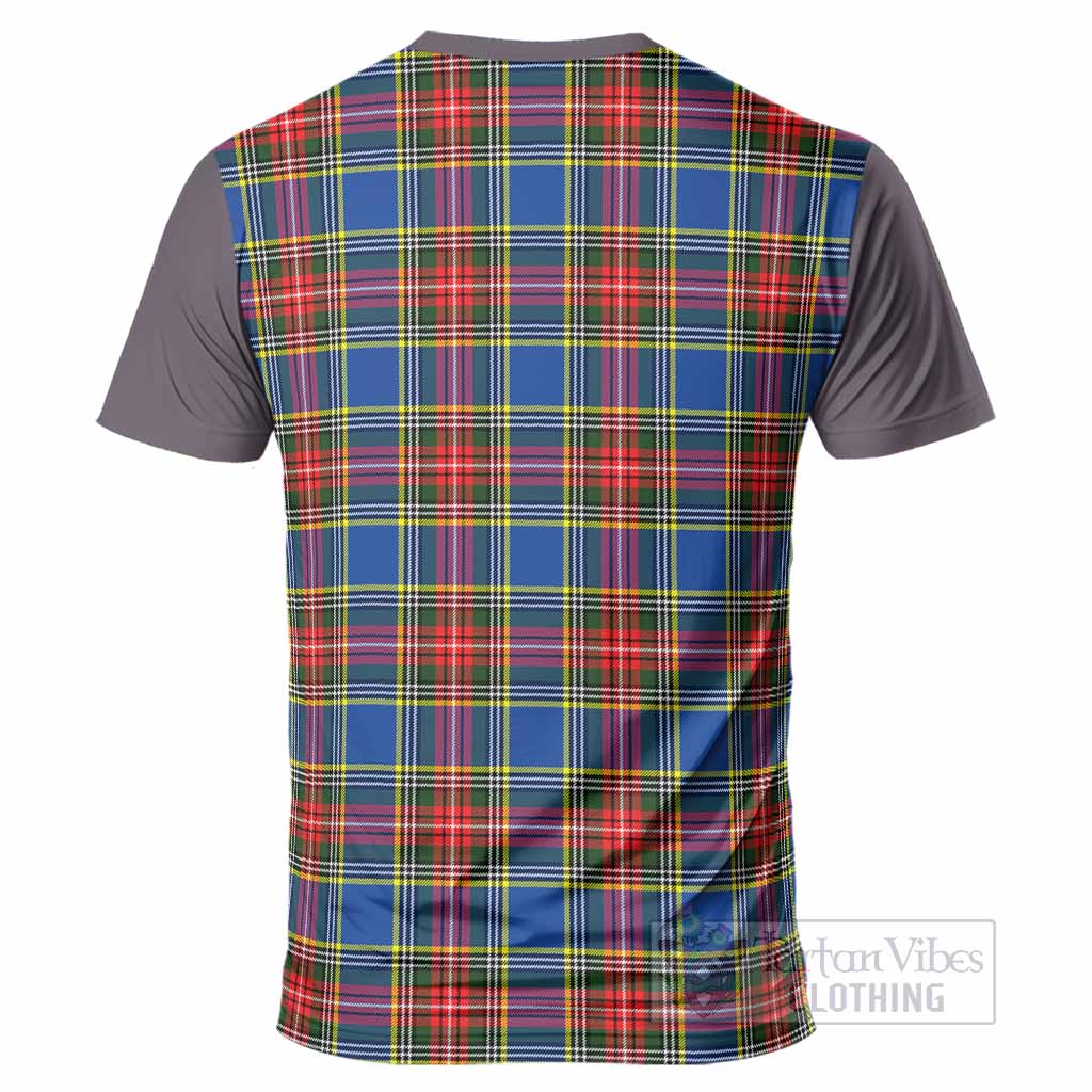 Bethune Tartan Accent T-Shirt with Family Crest