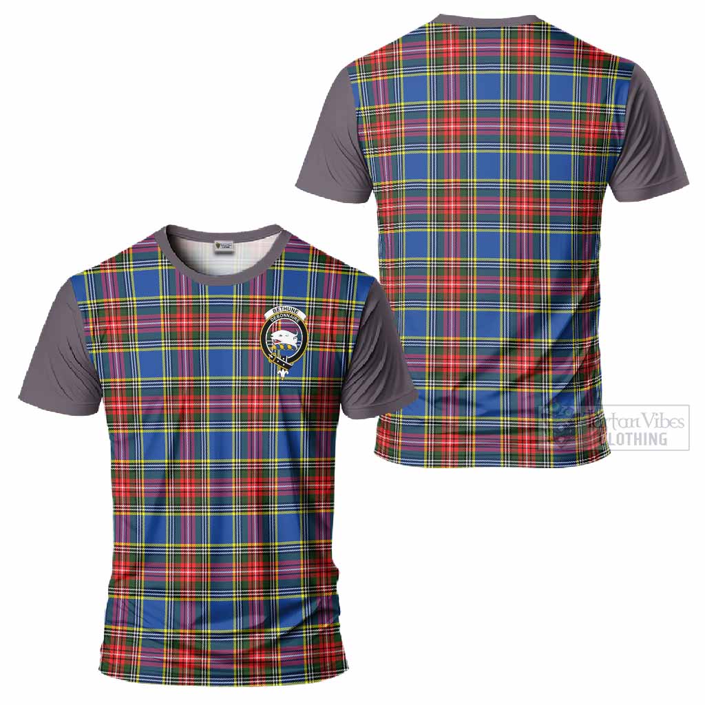Bethune Tartan Accent T-Shirt with Family Crest