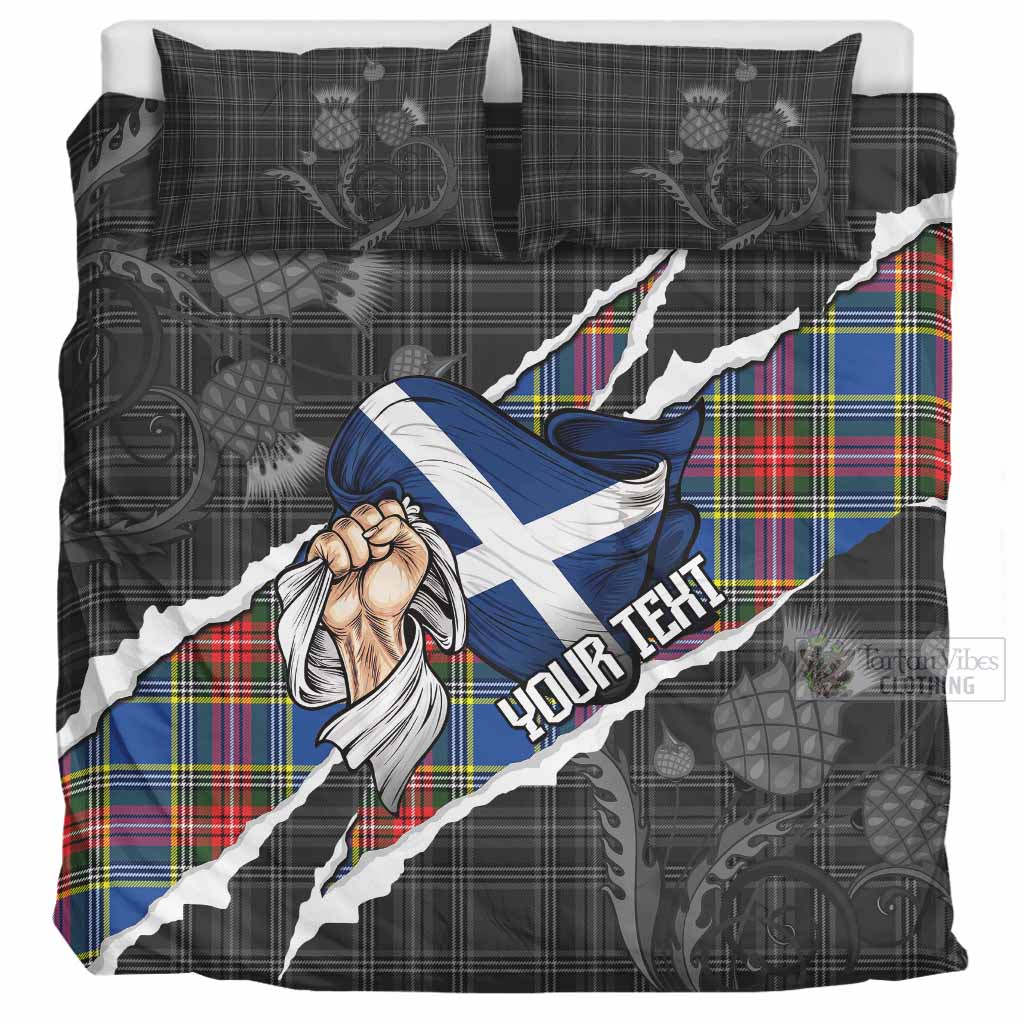 Bethune Tartan Bedding Set Hands with Scotland National Flags UK Bedding Set UK Super King 104*94 inch - Tartan Vibes Clothing