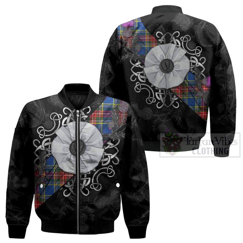 Bethune Tartan Bomber Jacket Jacobite White Rose - Tartan Vibes Clothing