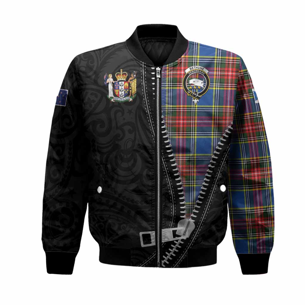 Bethune Tartan Bomber Jacket New Zealand Pattern Unique Zipper Stylized