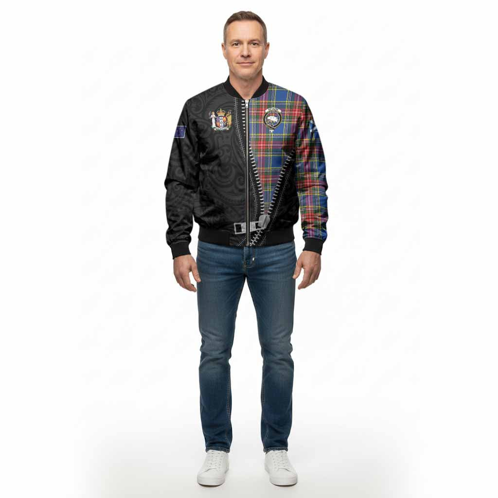 Bethune Tartan Bomber Jacket New Zealand Pattern Unique Zipper Stylized