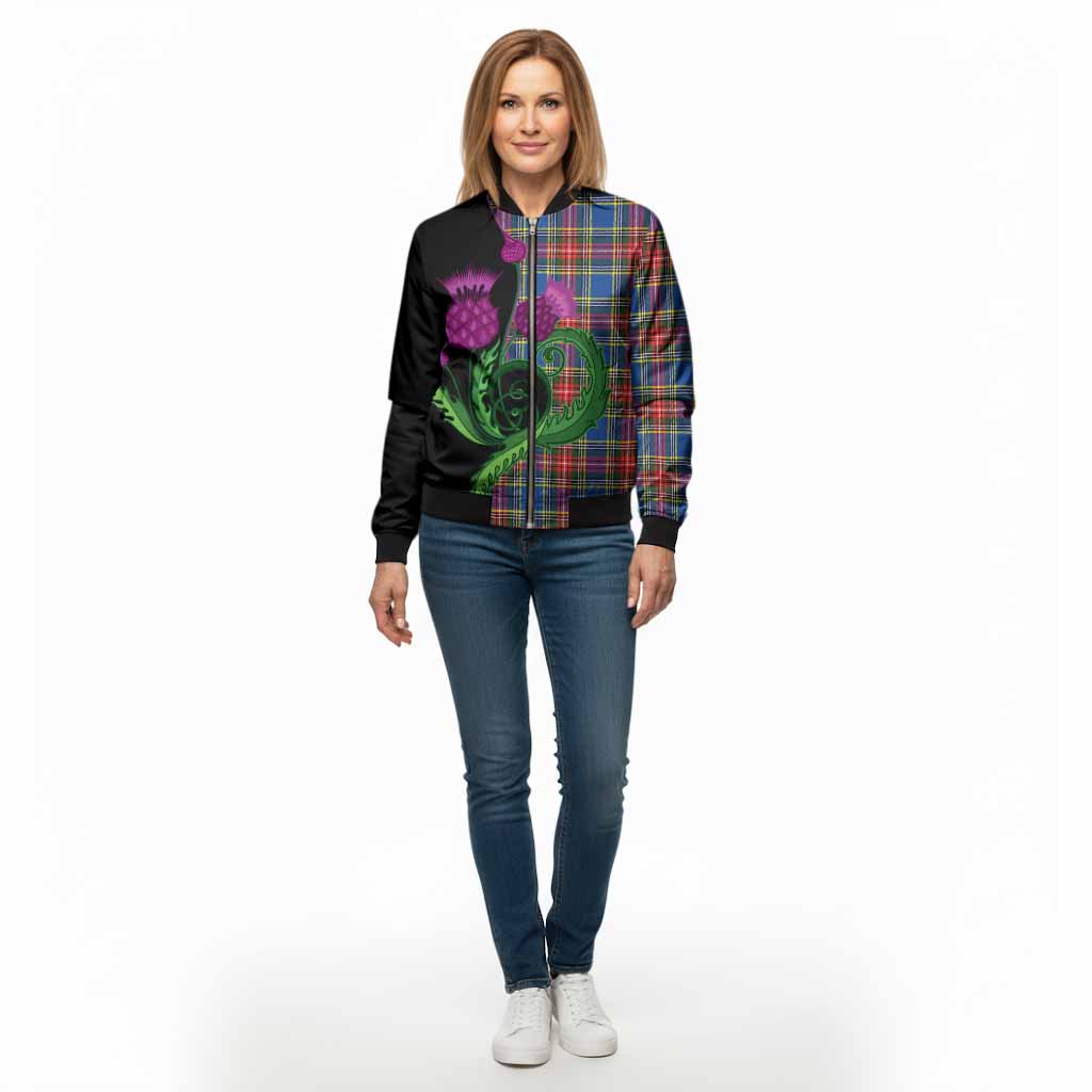 Bethune Tartan Bomber Jacket Traditional Scottish Thistle