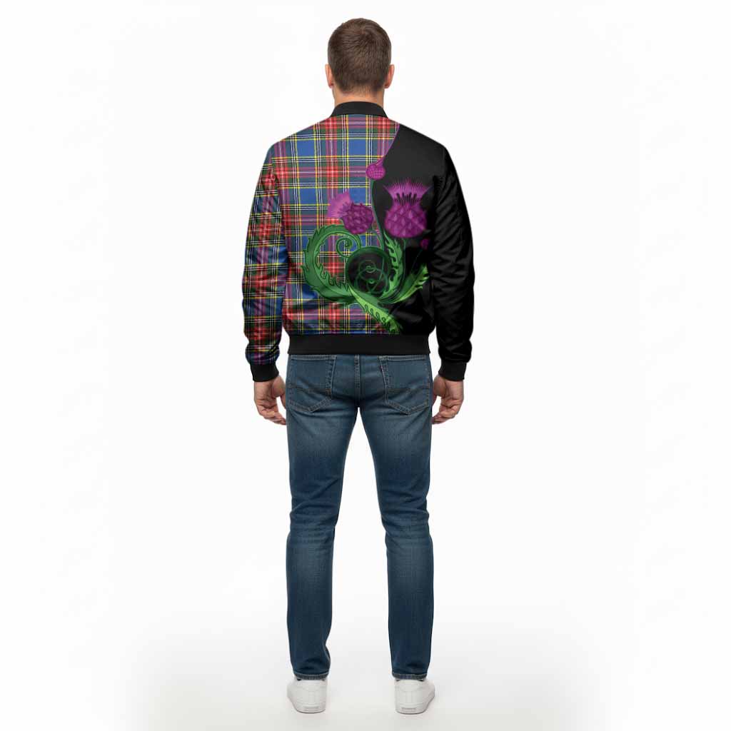 Bethune Tartan Bomber Jacket Traditional Scottish Thistle
