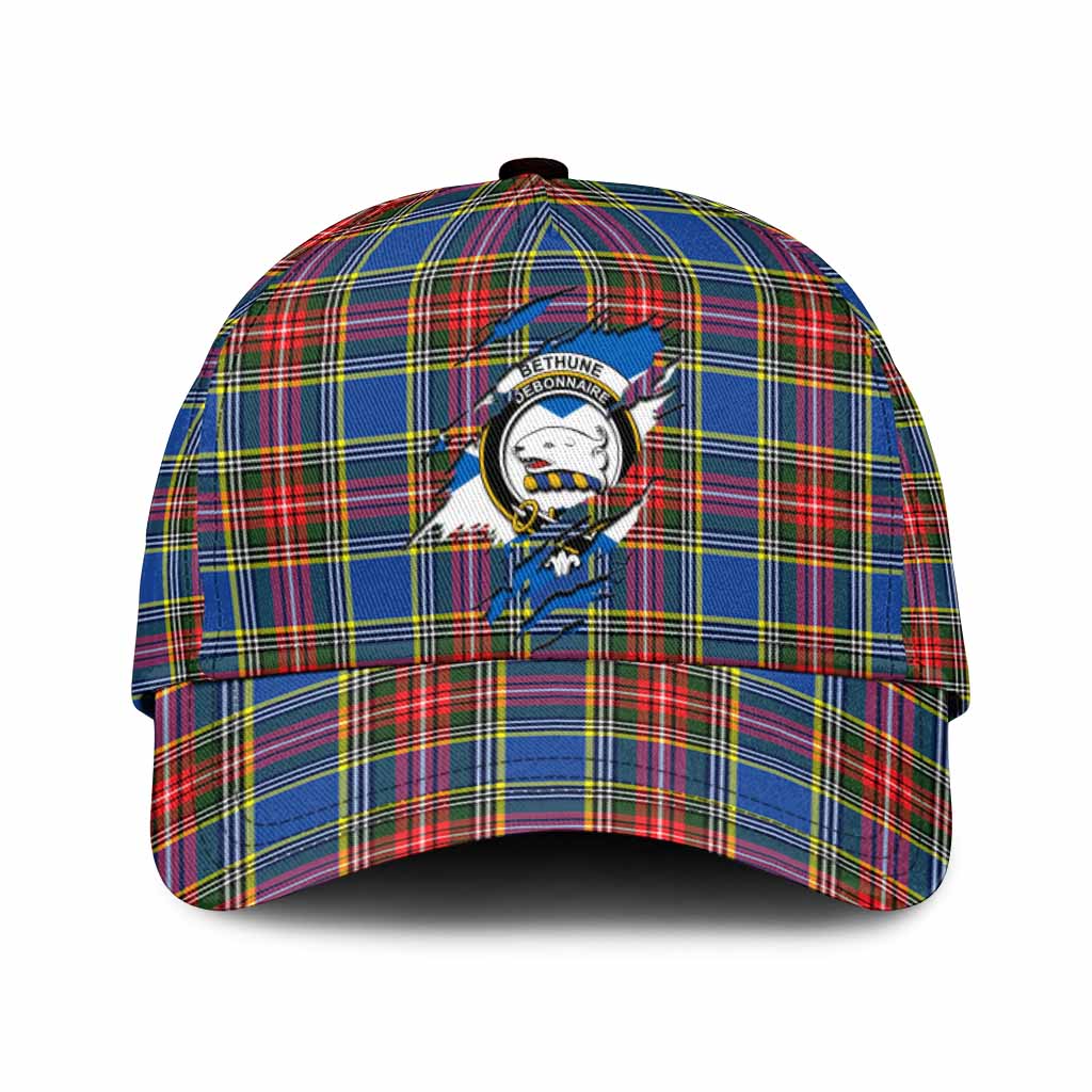 Bethune Tartan Classic Cap with Family Crest In Me Style