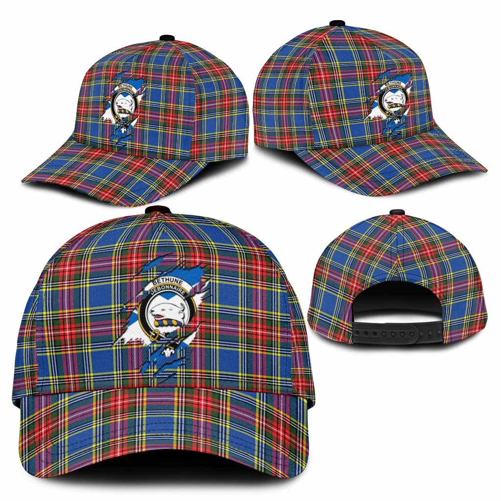 Bethune Tartan Classic Cap with Family Crest In Me Style