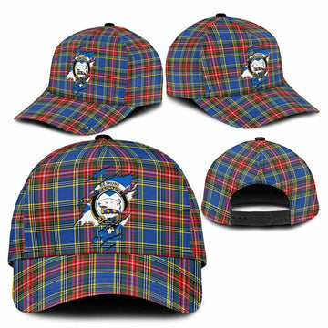 Bethune Tartan Classic Cap with Family Crest In Me Style