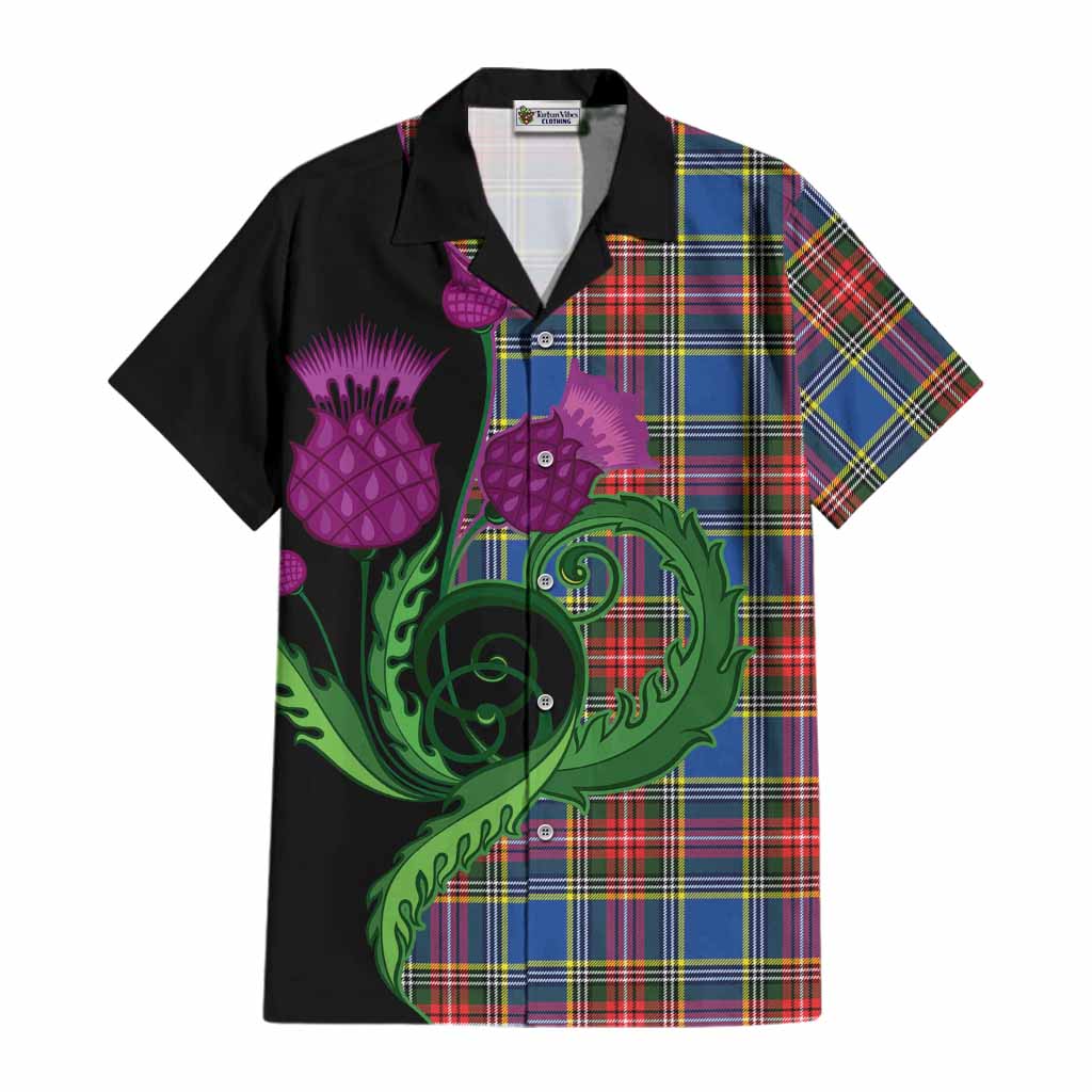 Bethune Tartan Cotton Hawaiian Shirt Traditional Scottish Thistle