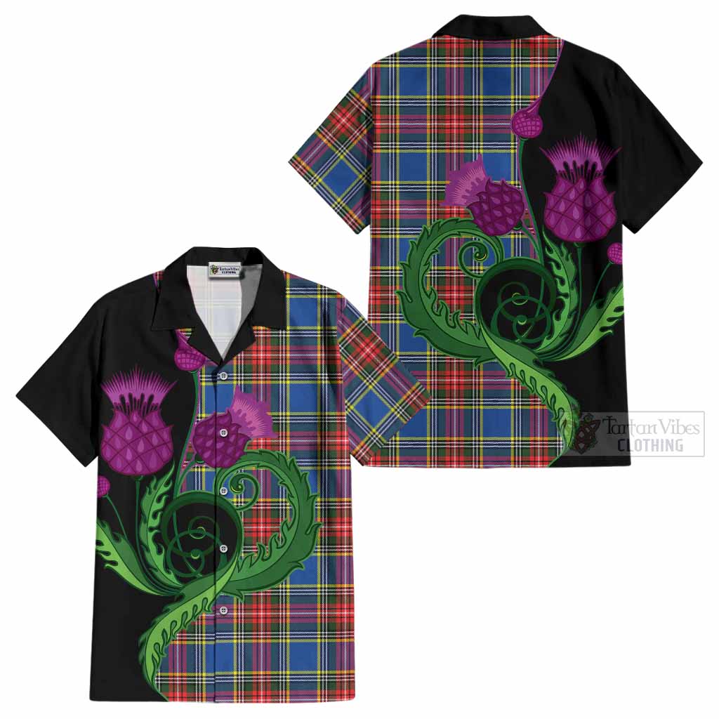 Bethune Tartan Cotton Hawaiian Shirt Traditional Scottish Thistle