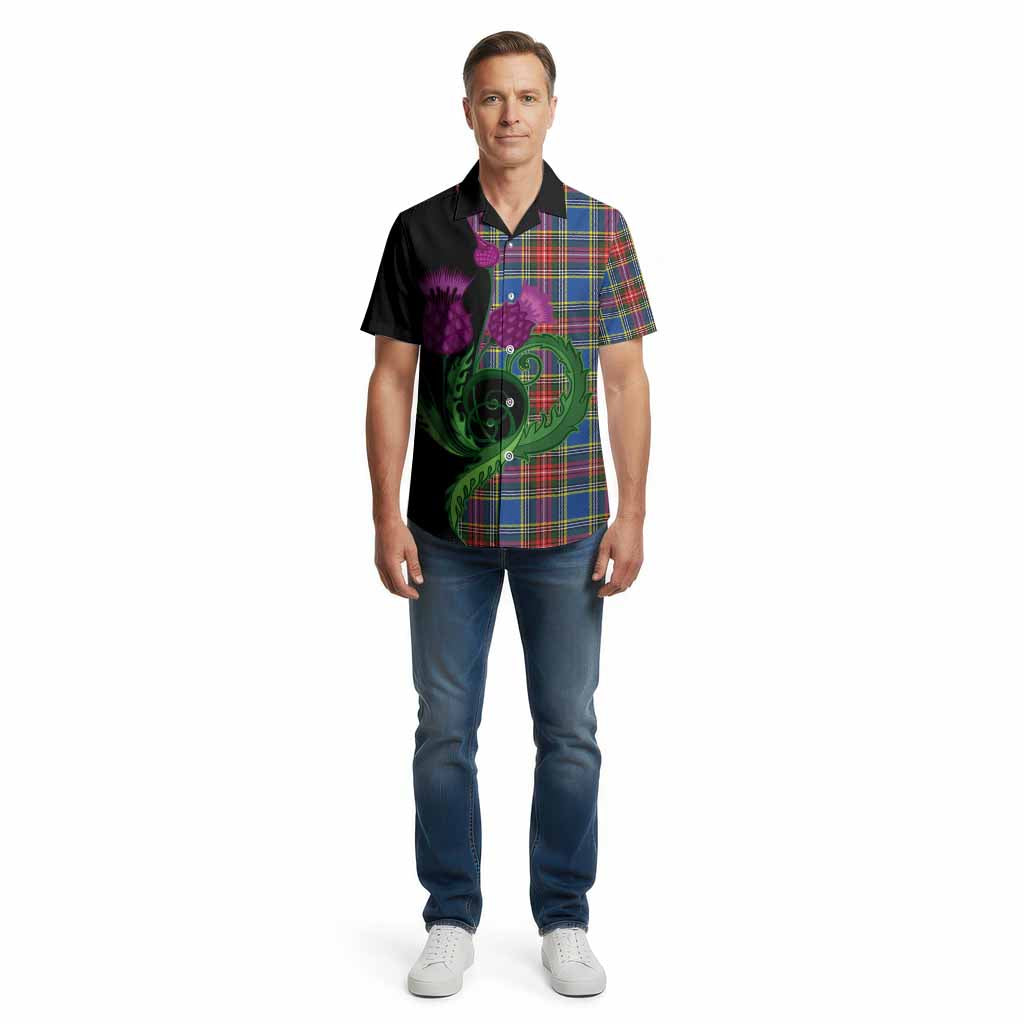 Bethune Tartan Cotton Hawaiian Shirt Traditional Scottish Thistle