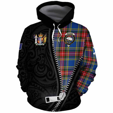 Bethune Tartan Cotton Hoodie New Zealand Pattern Unique Zipper Stylized