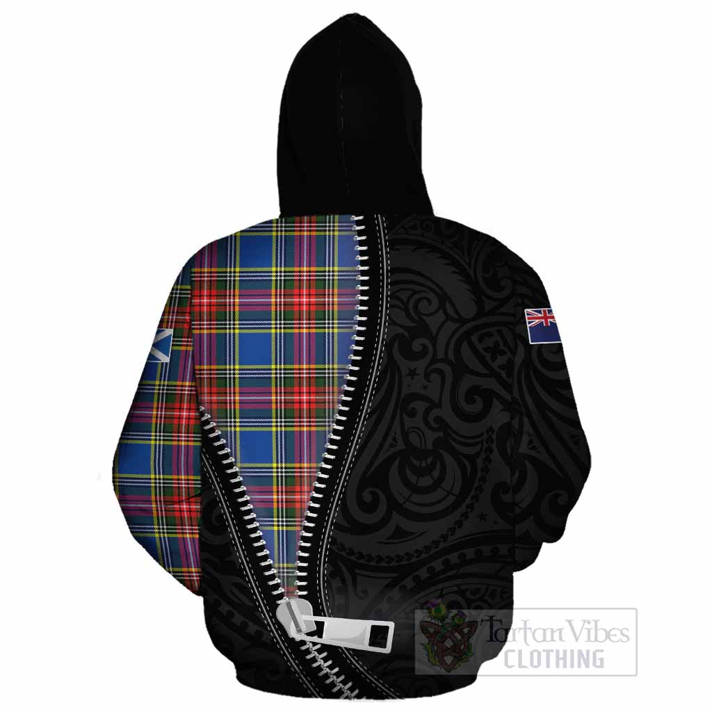 Bethune Tartan Cotton Hoodie New Zealand Pattern Unique Zipper Stylized