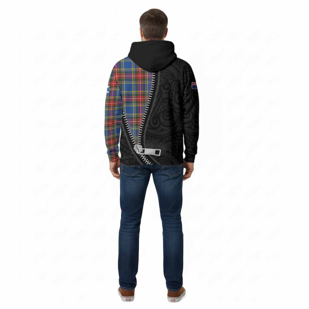 Bethune Tartan Cotton Hoodie New Zealand Pattern Unique Zipper Stylized