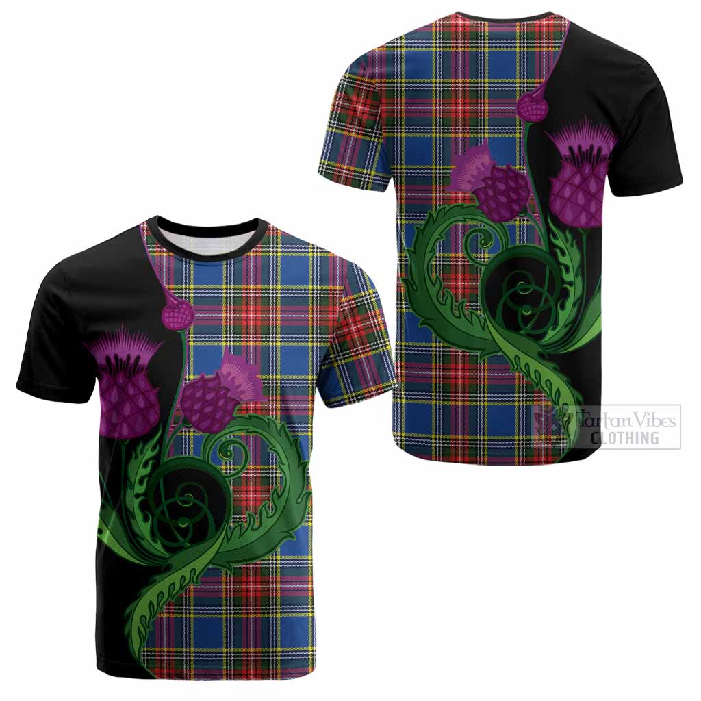 Bethune Tartan Cotton T-shirt Traditional Scottish Thistle