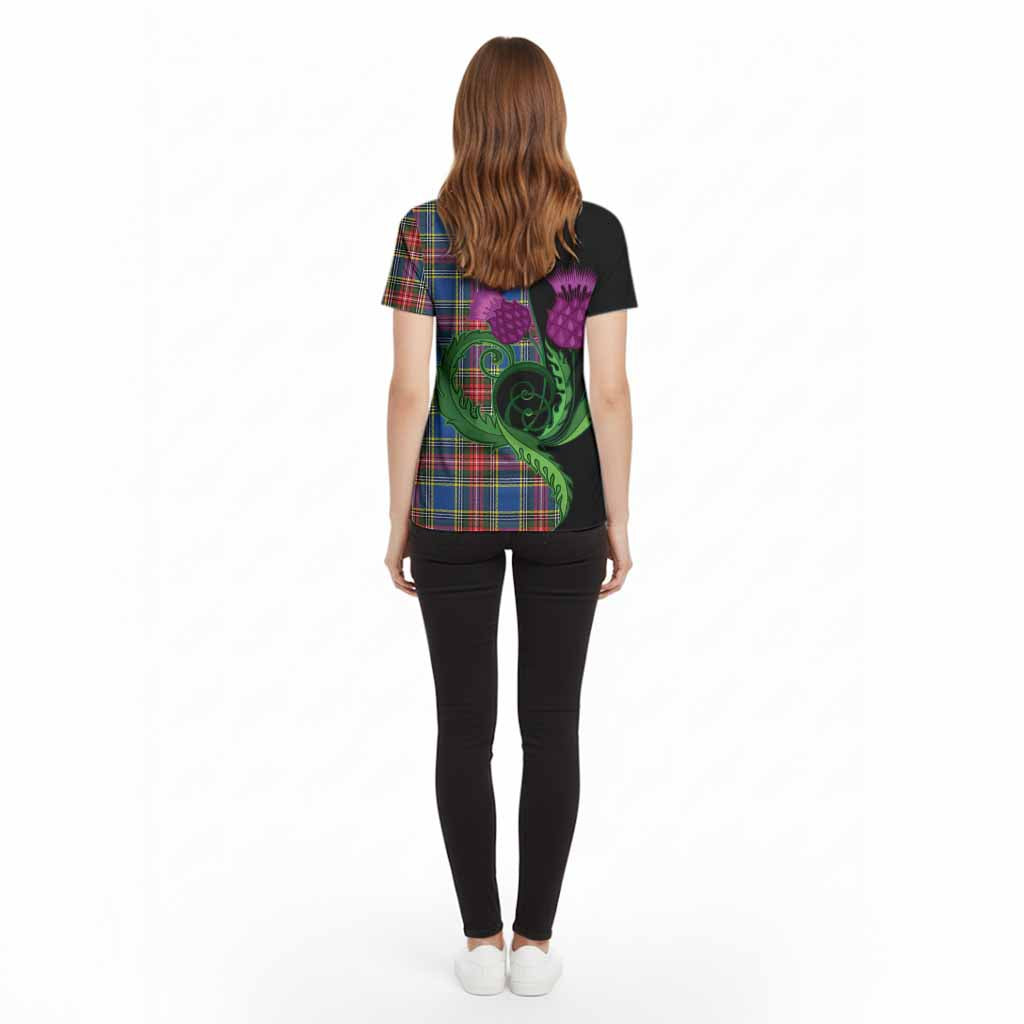 Bethune Tartan Cotton T-shirt Traditional Scottish Thistle